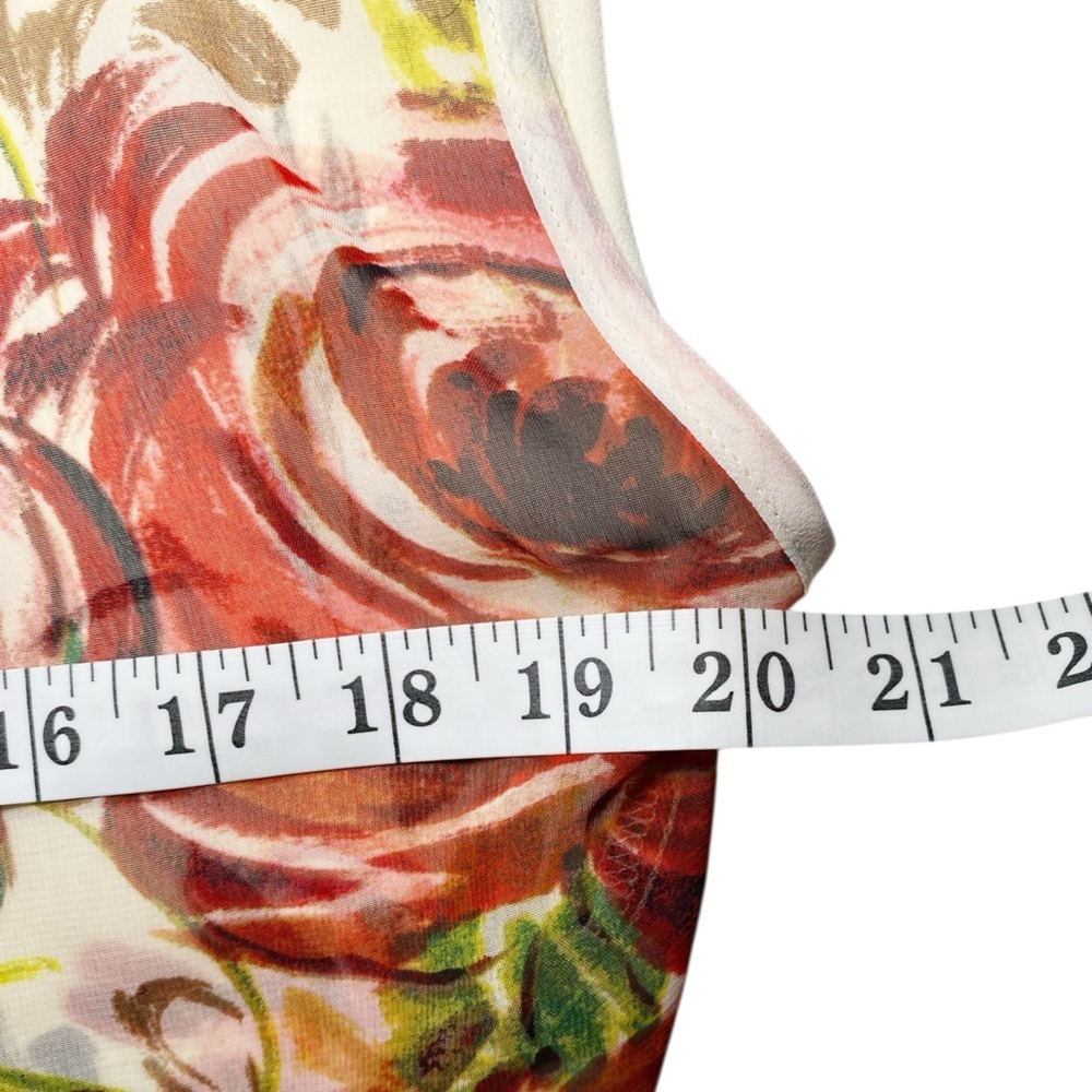 Wet Seal Pink and Cream Floral Semi Sheer Blouse - Picture 10 of 14